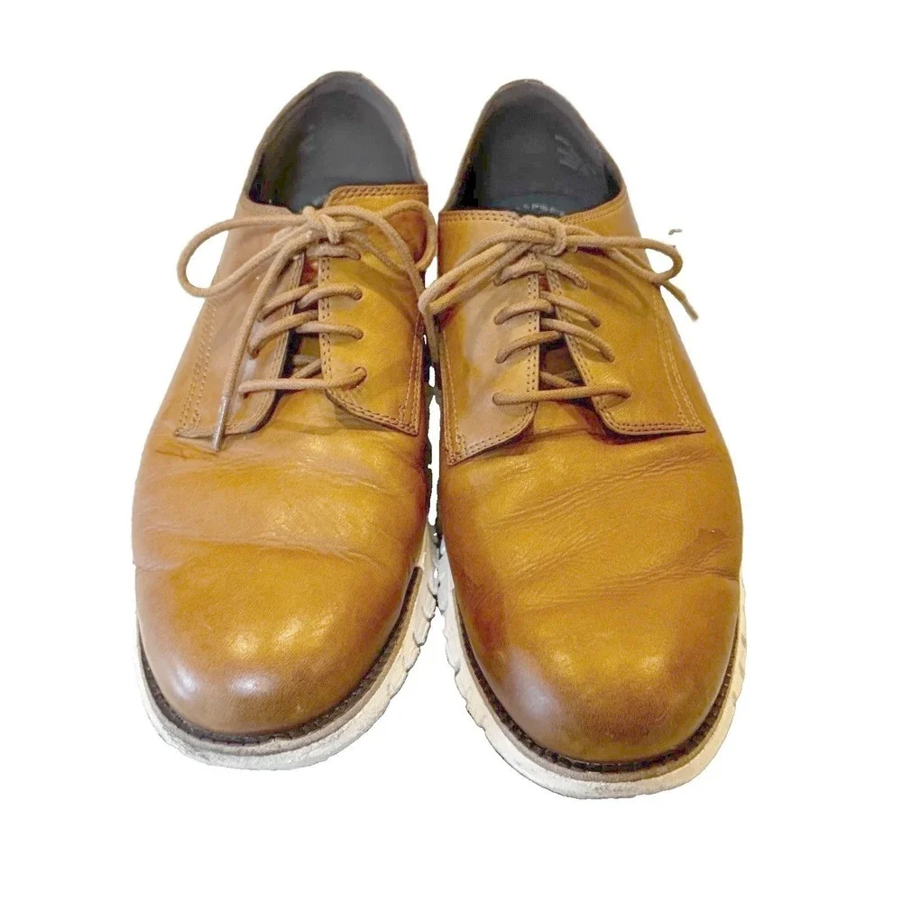 Cole Haan Zerogrand Mens British Tan Leather Plain Toe Oxford Shoes C36412